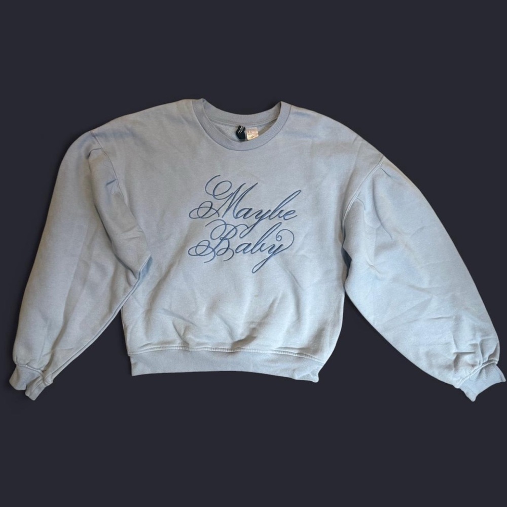 Maybe Baby Blue Crewneck Sweater